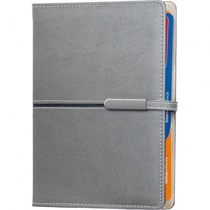 Gri Termo Deri Organizer Ajanda Metal Tokalı Hesap Makineli 26,5x19 cm
